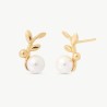 Romea Pearl Earrings – 18k gold-plated silver – round white 6 mm pearl (Majorica)