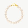 Lyra Pearl Bracelet – 18k gold-plated silver – round white 10 mm pearl (Majorica)