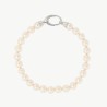 Lyra Pearl Bracelet – rhodium-plated silver – round white 6 mm pearl (Majorica)