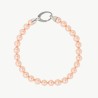 Lyra Pearl Bracelet – rhodium-plated silver – round pink 6 mm pearl (Majorica)