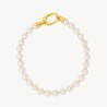 Lyra Pearl Bracelet – 18k gold-plated silver – round white 6 mm pearl (Majorica)