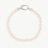 Lyra Pearl Bracelet – rhodium-plated silver – round white 8 mm pearl (Majorica)
