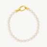 Pulsera Perla Lyra - plata baño oro 18k - perla redonda blanca 8 mm (Majorica)