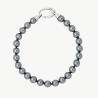 Lyra Pearl Bracelet – rhodium-plated silver – round grey 8 mm pearl (Majorica)