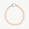 Lyra Pearl Bracelet – rhodium-plated silver – round pink 8 mm pearl (Majorica)