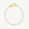 Pulsera Perla Lyra - plata baño oro 18k - perla redonda blanca 7 mm (Majorica)