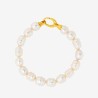 Pulsera Perla Ágora - plata baño oro 18k - perla barroca blanca 8 mm (Majorica)