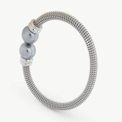 Tender Pearl Bracelet – stainless steel – round grey 12 mm pearl (Majorica)