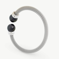 Pulsera Perla Tender - acero - perla redonda negra 12 mm (Majorica)