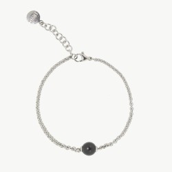 Nuada Pearl Bracelet – stainless steel – round black 8 mm pearl (Majorica)