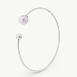 Aura Pearl Bracelet – stainless steel – round nuage 8 mm pearl (Majorica)