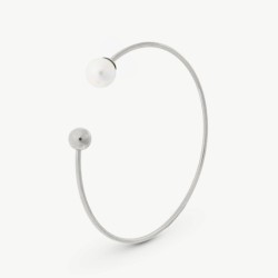 Pulsera Perla Aura - acero - perla redonda blanca 8 mm (Majorica)