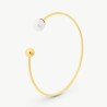 Pulsera Perla Aura - acero baño oro 18k - perla redonda blanca 8 mm (Majorica)