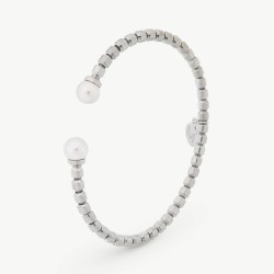 Pulsera Perla Carmen - acero inoxidable - perla redonda blanca 7 mm (Majorica)