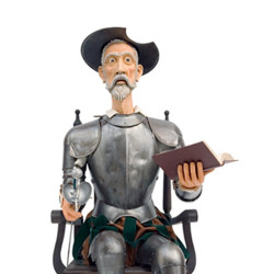 Full-Size Seated Don Quixote Armor (Steel) by Marto Toledo – Sword and Book