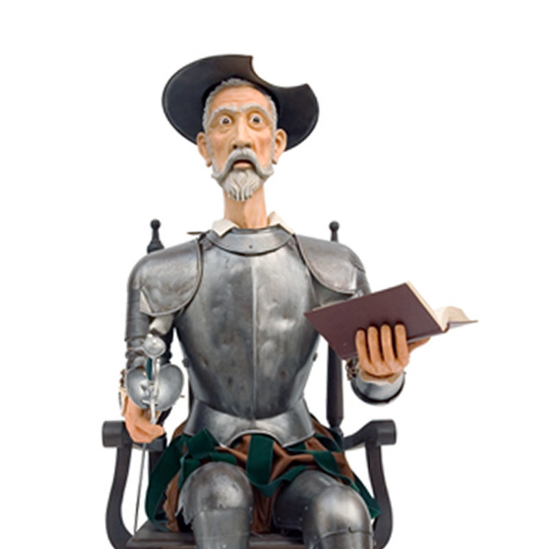 Full-Size Seated Don Quixote Armor (Steel) by Marto Toledo – Sword and Book