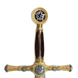 Espada Masónica Maestro, oro (acero inoxidable) Marto Toledo - empuñadura