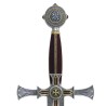 Templar Sword, silver and gold damascene decoration (stainless steel) Marto Toledo - hilt detail