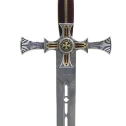 Templar Sword with Pierced Blade and Gold Damascene | Marto Toledo