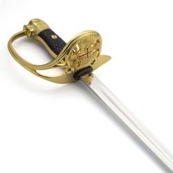 Sable Oficial Ejercito España, latón dorado (acero inoxidable) Marto Toledo - empuñadura