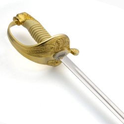 Sable de la Armada Española, latón dorado (acero inoxidable) Marto Toledo - empuñadura