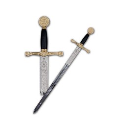 Espada Excalibur - Tamaño Cadete, oro (acero inoxidable) Marto Toledo - completa