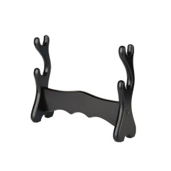 Armero de Sobremesa 2 Katanas, madera negra - marto toledo - frontal