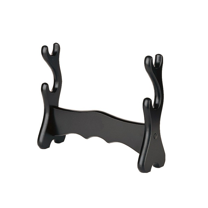 Armero de Sobremesa 2 Katanas, madera negra - marto toledo - frontal