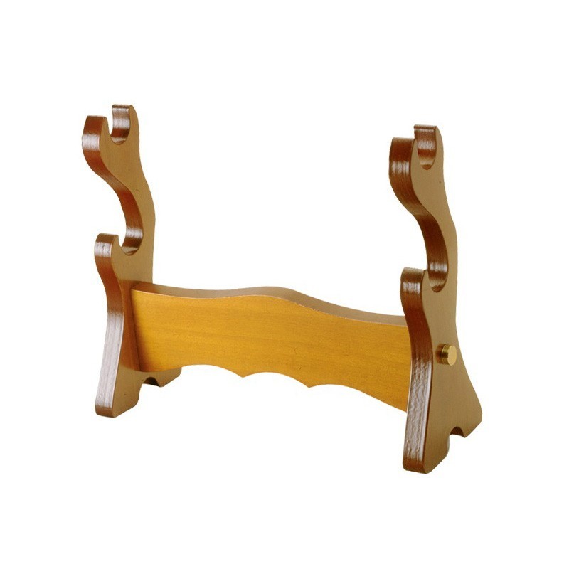 Double Katana Tabletop Stand, wood - marto toledo - frontal