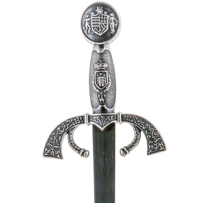 Great Captain Letter Opener, silver (stainless steel) Marto Toledo - hilt detail