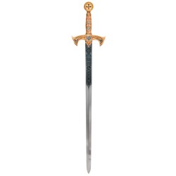 Espada Templaria con grabado al ácido, oro (acero inoxidable) Marto Toledo - completa