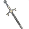 Templar sword with acid etching, silver (stainless steel) Marto, Toledo - frontal