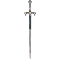 Espada Templaria con grabado al ácido, plata (acero inoxidable) Marto Toledo - completa