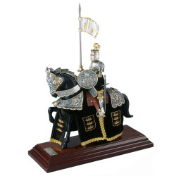 Equestrian Armor – Fleur-de-Lis – Silver finish (lacquered steel) – Green velvet – Marto Toledo – Side view