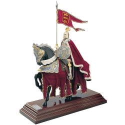 Equestrian Armor with Cape – Silver finish (lacquered steel) – Red velvet – Marto Toledo – Side view