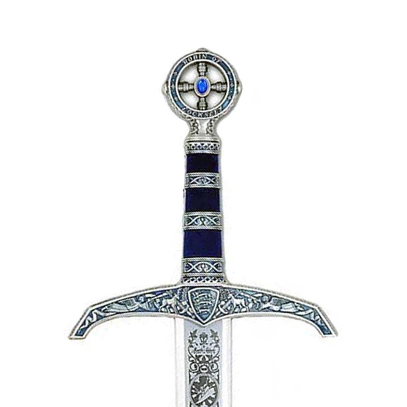 Espada Robin Hood con grabado al ácido, plata (acero inoxidable) Marto Toledo - empuñadura