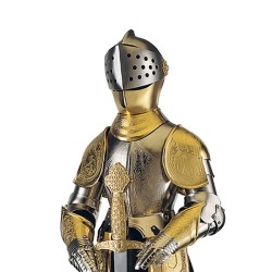 Armadura Grabada, tamaño mediano (acero) Marto Toledo - Detalle casco y pecho