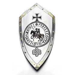 Large Templar Knight Shield, Acid Etching (stainless steel) Marto Toledo - frontal