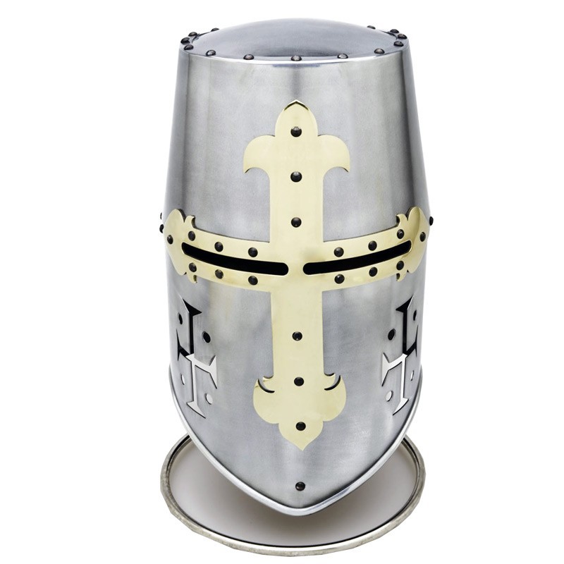 Templar Cross Armor Helmet, Life-size (stainless steel) Marto Toledo - Frontal