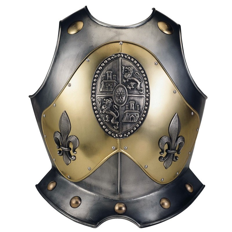 Gold-Decorated Natural Breastplate, Life-size (stainless steel) Marto Toledo - Frontal