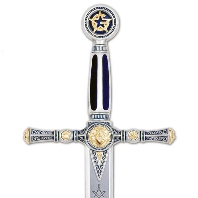 Masonic sword with acid etching, silver (stainless steel) Marto, Toledo - hilt detail